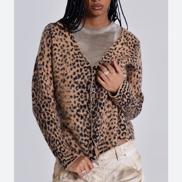 Jaded London Sweaters - Jaded London Leopard Cardigan